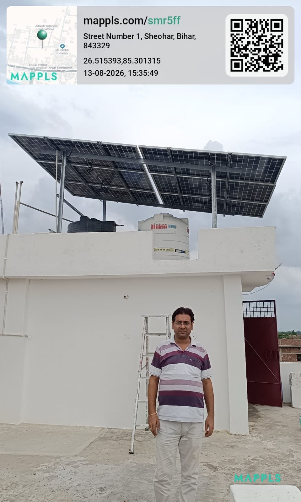 Solar installation site visit in Sheohar, Bihar